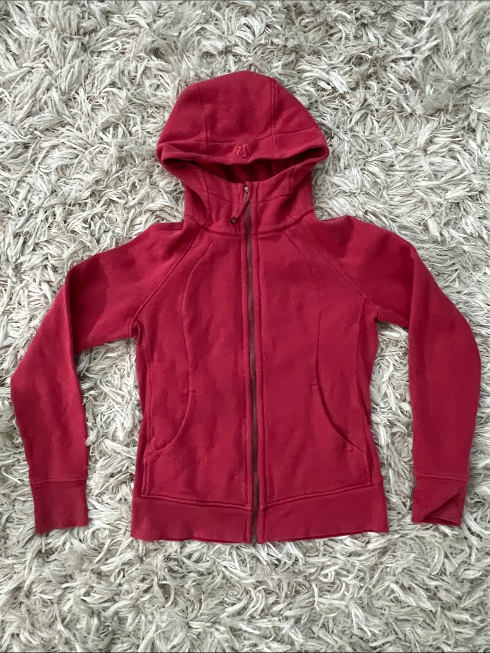 lululemon athletica Deep Red Hooded Zip Bomber Jacket
